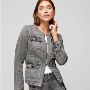 White House Black Market Gray Denim Blazer / Jacket